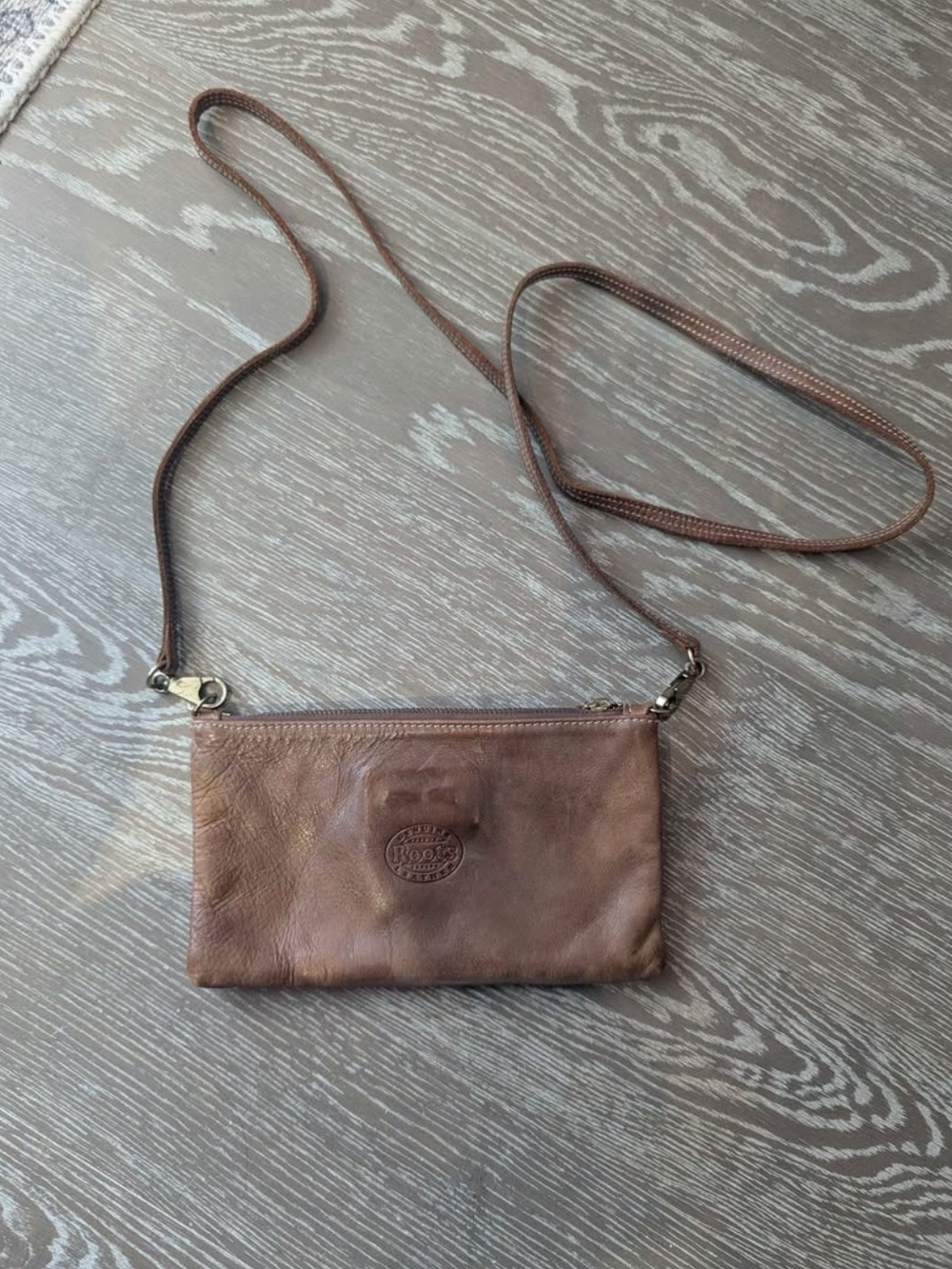 Roots Leather Crossbody Bag